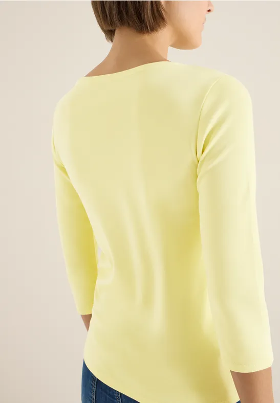 Basic Shirt in Unifarbe iced yellow