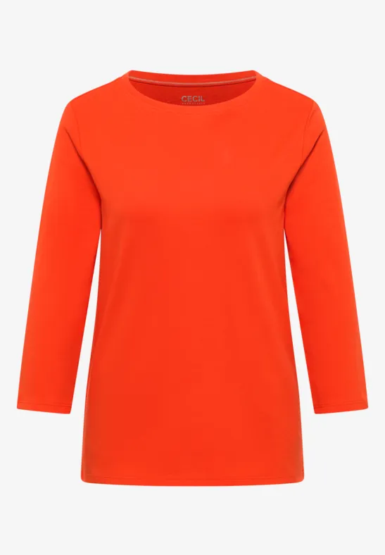 T-shirt basique en couleur unie cherry tomato orange