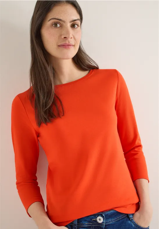 T-shirt basique en couleur unie cherry tomato orange