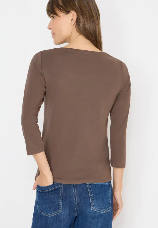 Basic Shirt in Unifarbe urban taupe