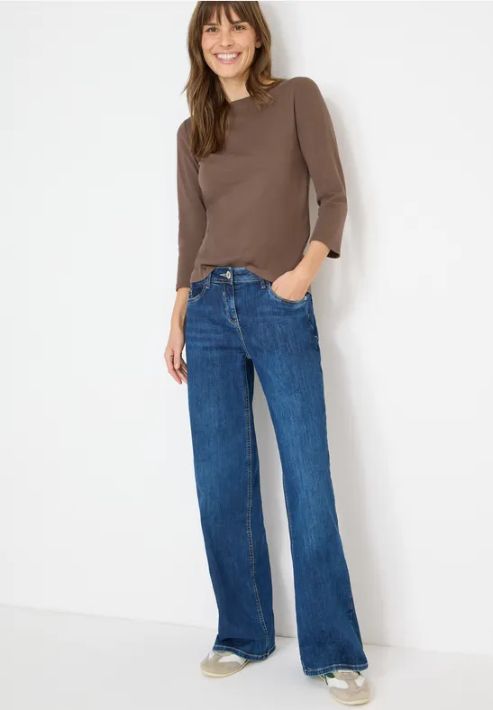 Basic Shirt in Unifarbe urban taupe