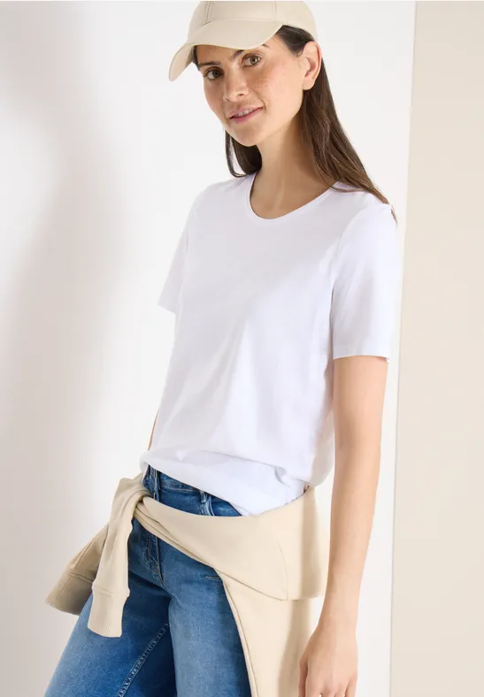Basic T-Shirt mit Rundhals White