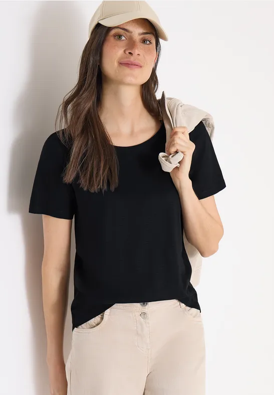 Basic Shirt met ronde hals Black