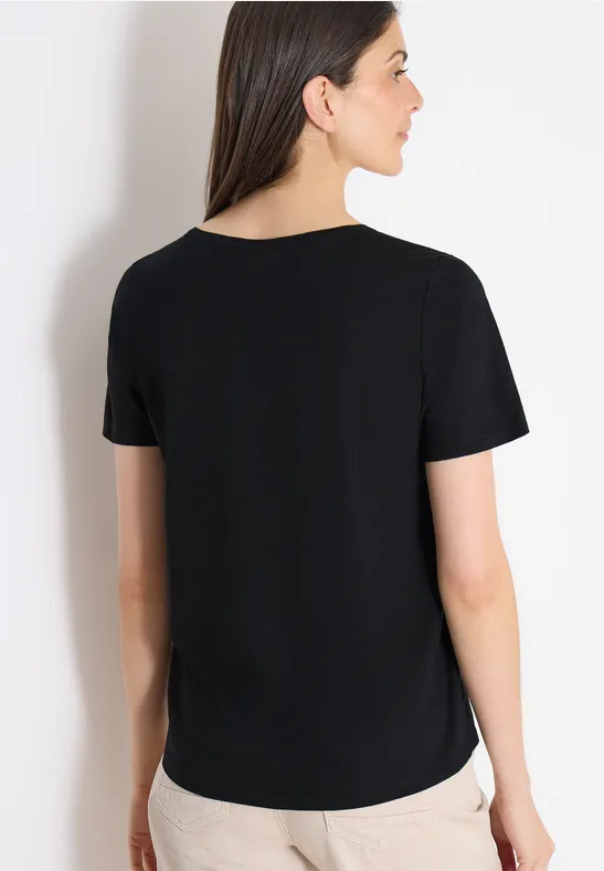 Basic Shirt met ronde hals Black