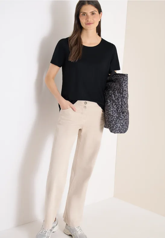 Basic Shirt met ronde hals Black