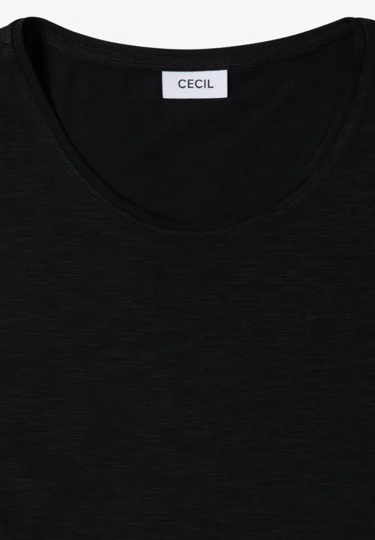 Basic Shirt met ronde hals Black