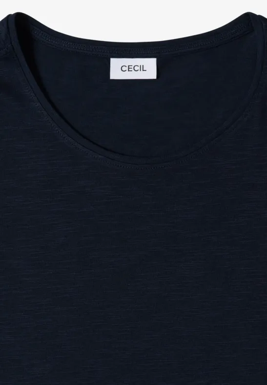 Basic T-Shirt mit Rundhals universal blue