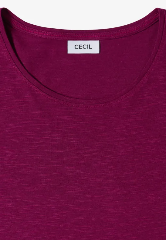 Basic T-Shirt mit Rundhals magenta purple