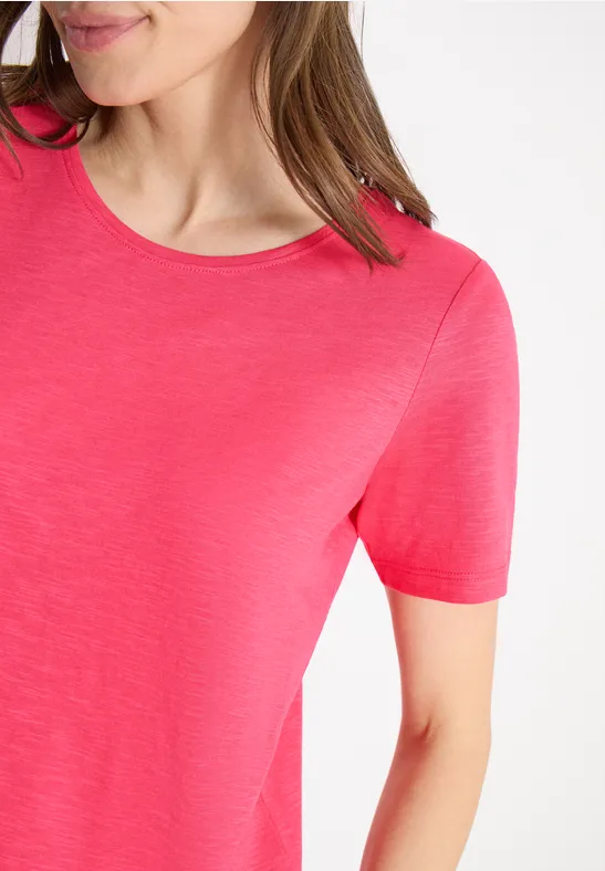 T-shirt basique à col rond geranium red