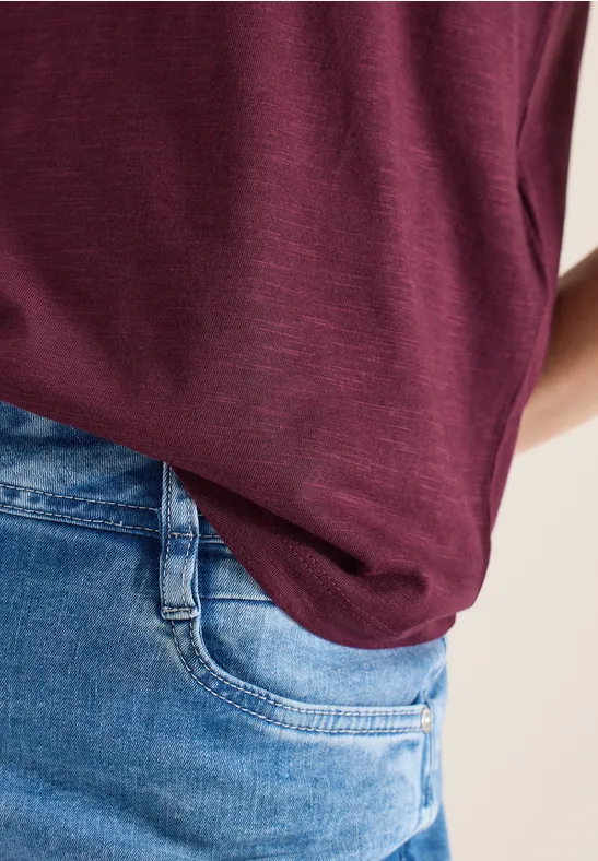 T-shirt basique à col rond sweet grape red