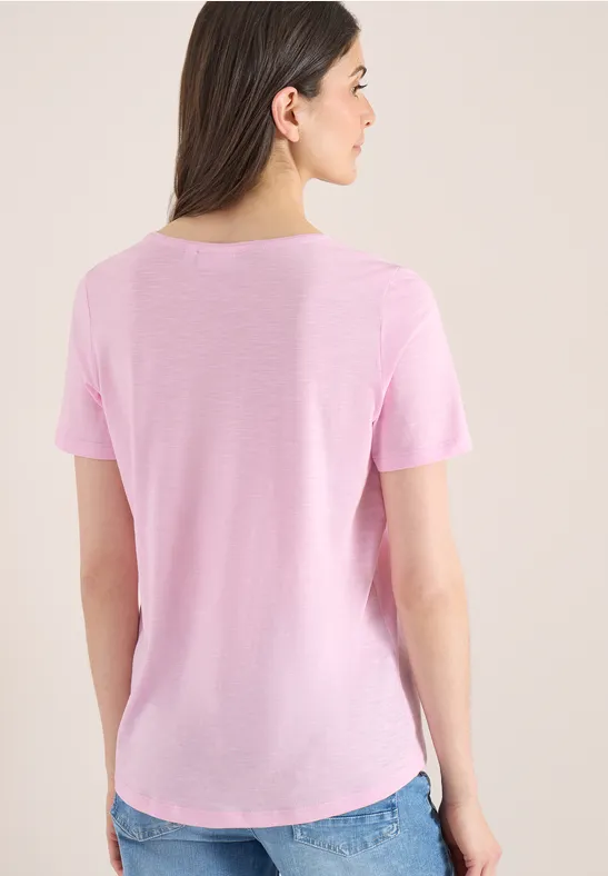 Basic Shirt met ronde hals light blush rose