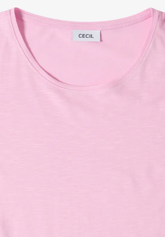 Basic Shirt met ronde hals light blush rose