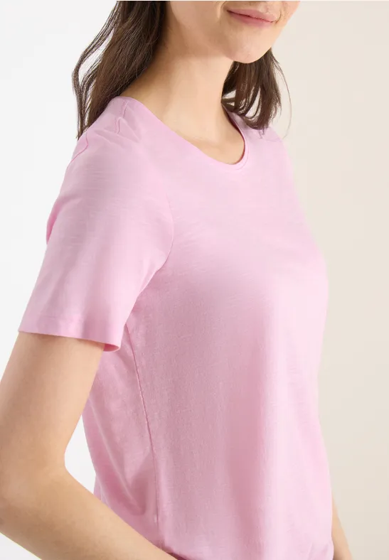 Basic Shirt met ronde hals light blush rose