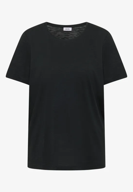 Basic T-Shirt mit Rundhals palm breeze green