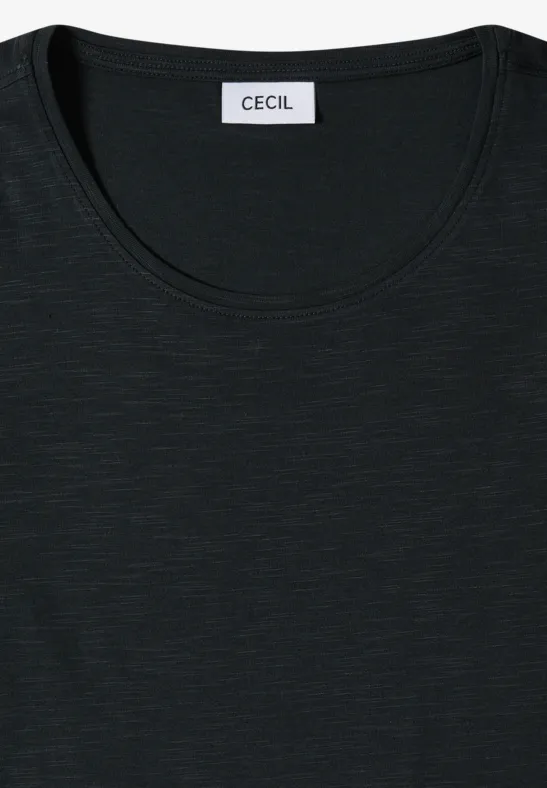 Basic T-Shirt mit Rundhals palm breeze green