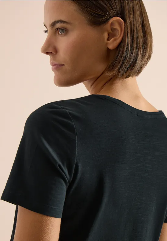 Basic T-Shirt mit Rundhals palm breeze green