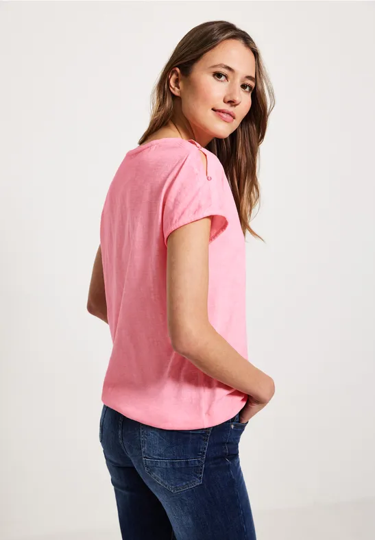 T-Shirt in gewaschener Optik soft neon pink