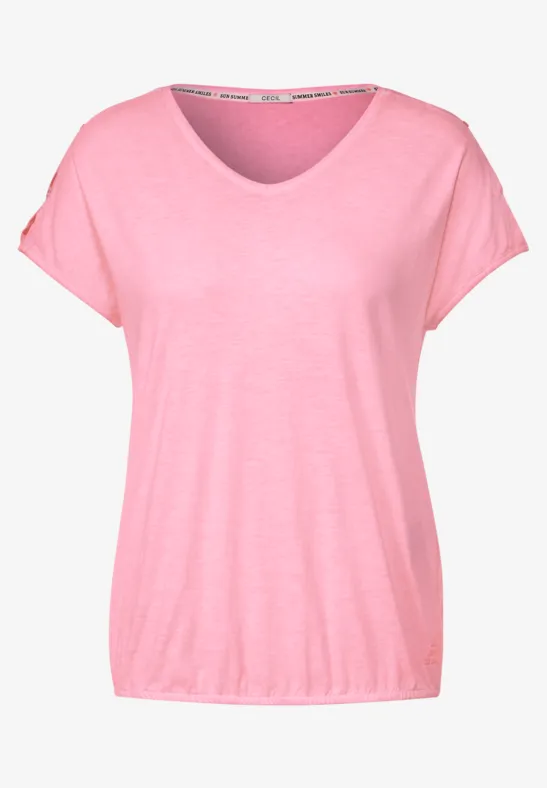 T-Shirt in gewaschener Optik soft neon pink