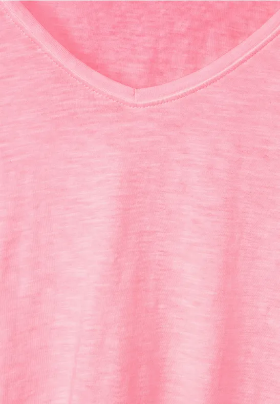 T-Shirt in gewaschener Optik soft neon pink