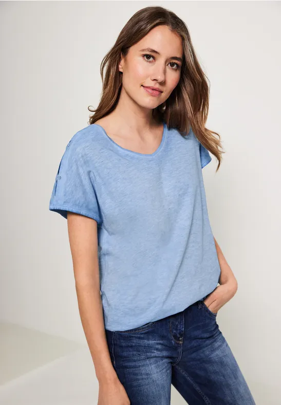 T-Shirt in gewaschener Optik tranquil blue