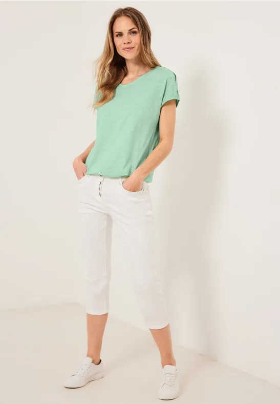 T-Shirt in gewaschener Optik fresh salvia green