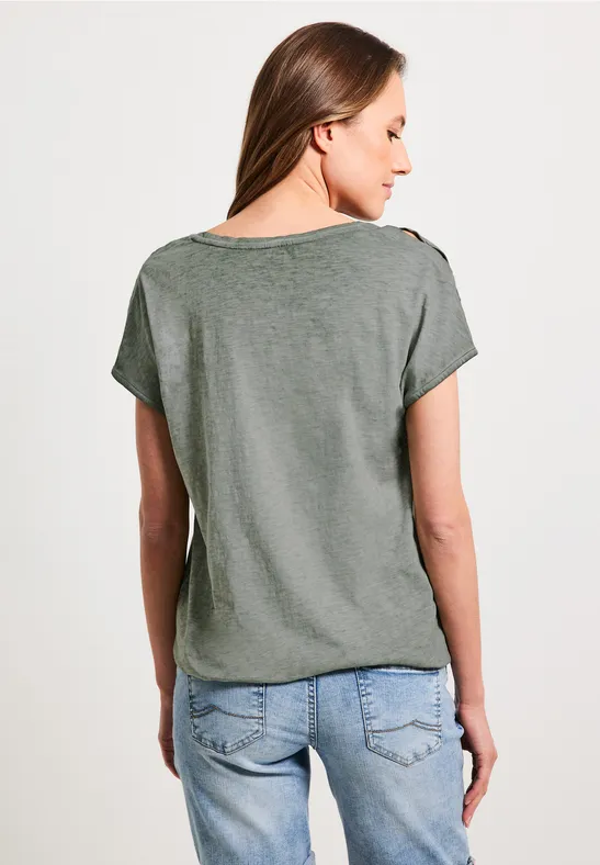 T-shirt aspect délavé sporty khaki