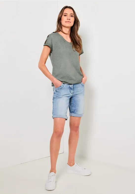 T-shirt aspect délavé sporty khaki