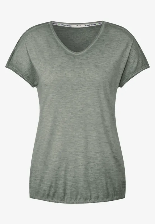 T-shirt aspect délavé sporty khaki