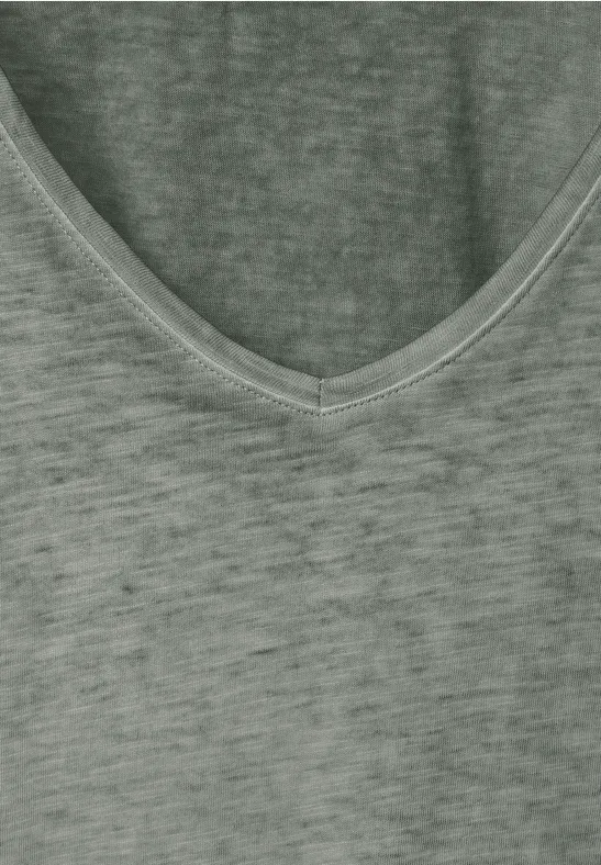 T-shirt aspect délavé sporty khaki