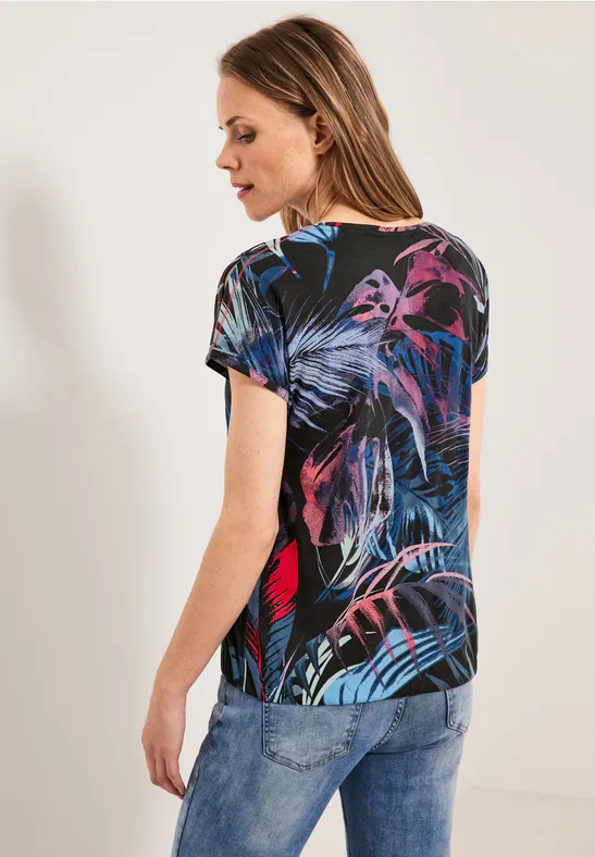 TOS AOP Cold Shoulder carbon grey