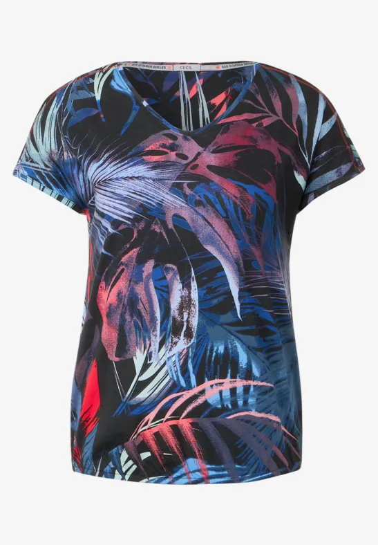 TOS AOP Cold Shoulder carbon grey