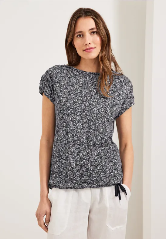 T-Shirt mit Smock Schultern carbon grey