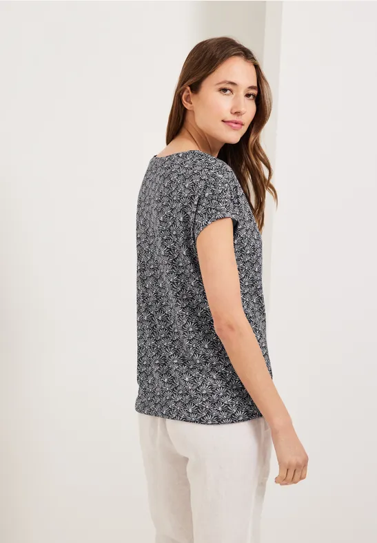 T-Shirt mit Smock Schultern carbon grey