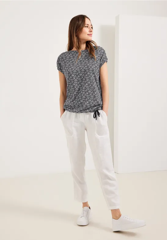 T-Shirt mit Smock Schultern carbon grey