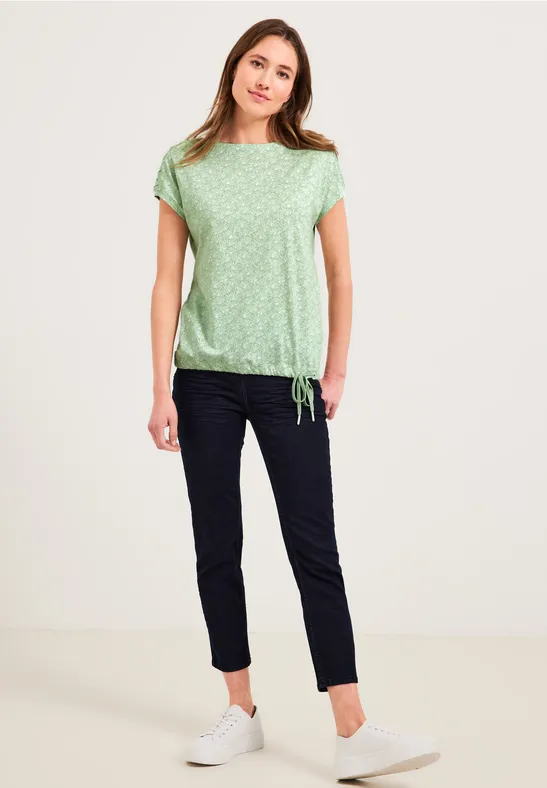 T-Shirt mit Smock Schultern fresh salvia green