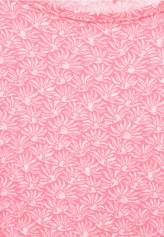 T-shirt avec smocks aux épaules soft pink