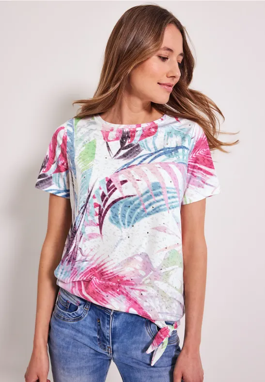 Burn Out Print Shirt burn out vanilla white