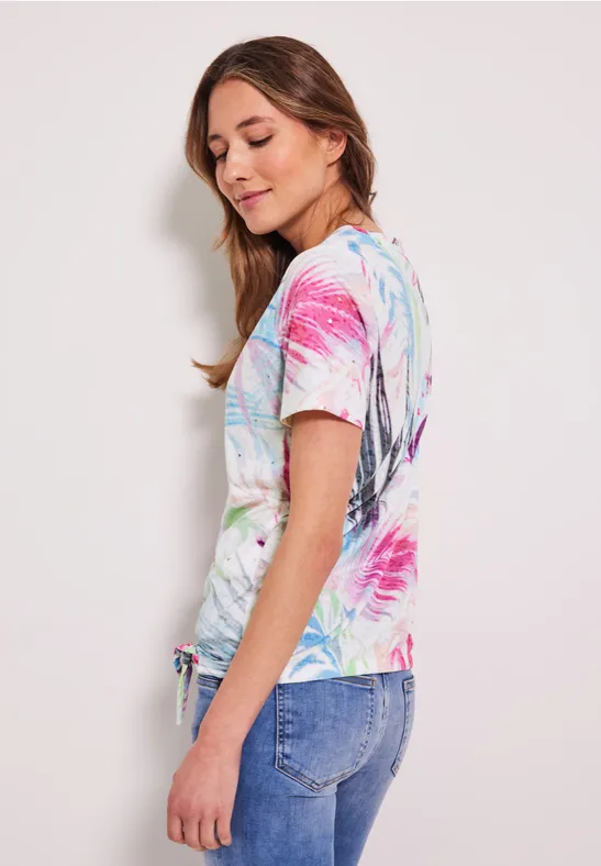 Burn Out Print Shirt burn out vanilla white