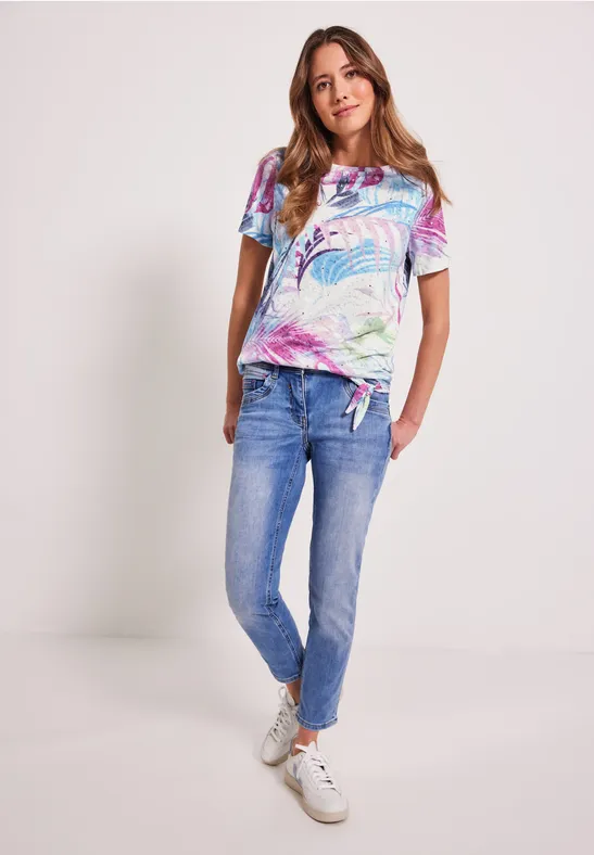 Burn Out Print Shirt burn out vanilla white