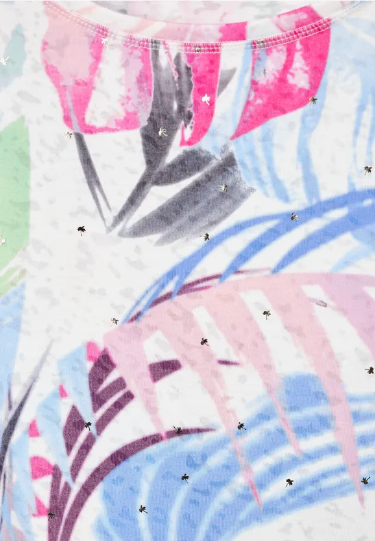 Burn Out Print Shirt burn out vanilla white