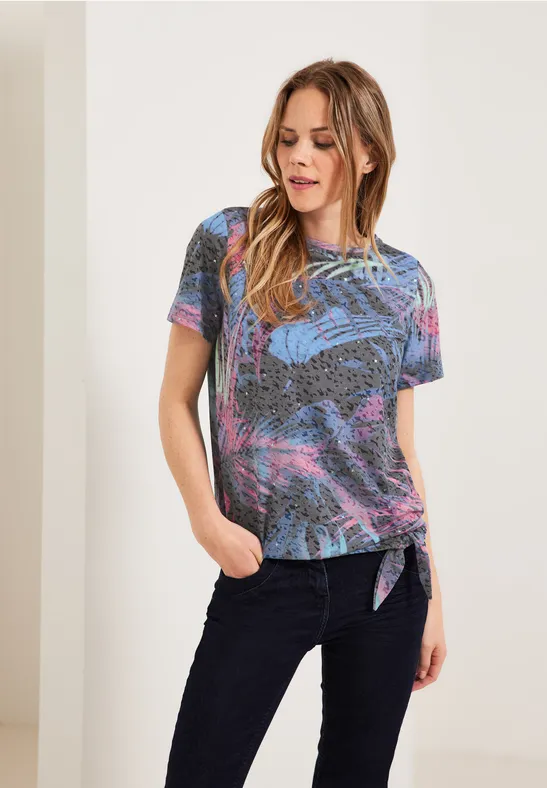 Burn Out Print Shirt burn out carbon grey