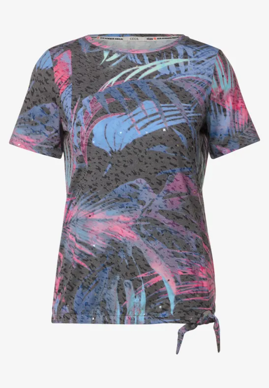 Burn Out Print Shirt burn out carbon grey