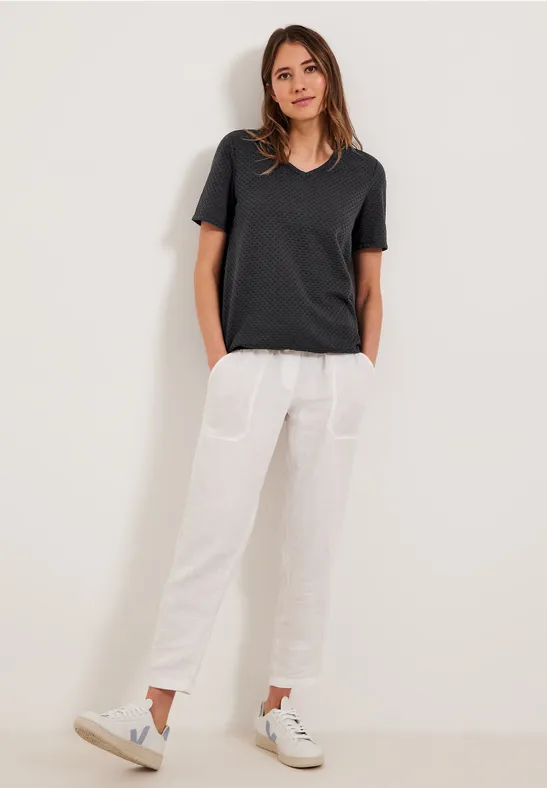 T-Shirt im Ajour Look carbon grey