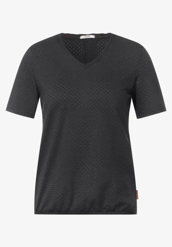 T-Shirt im Ajour Look carbon grey