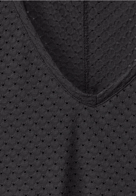 T-Shirt im Ajour Look carbon grey