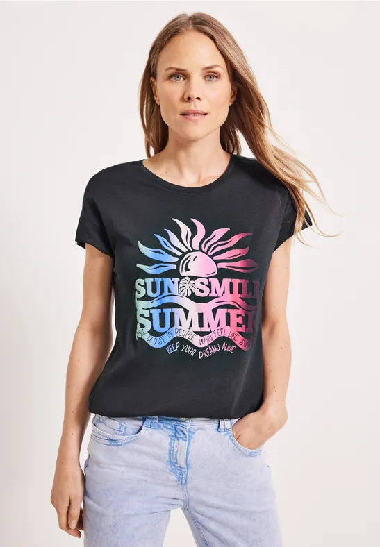 T-Shirt mit Fotoprint carbon grey