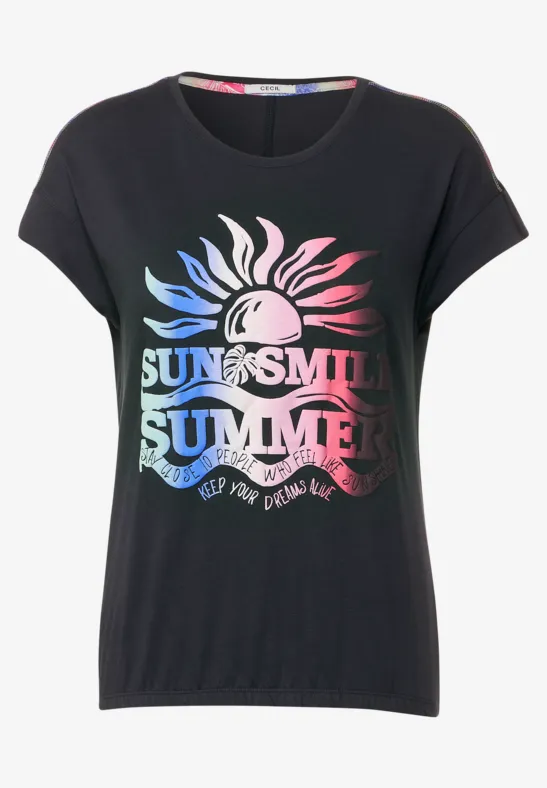 T-Shirt mit Fotoprint carbon grey