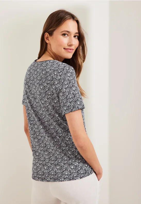 T-shirt met onopvallende print carbon grey