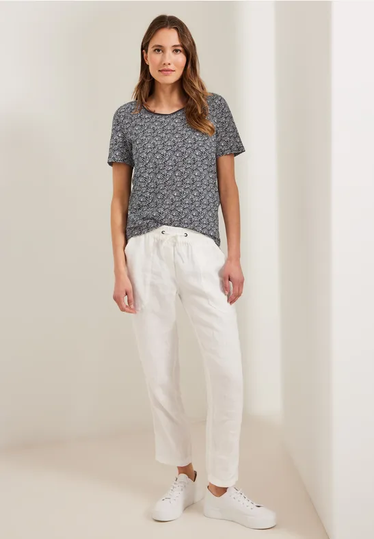 T-shirt met onopvallende print carbon grey