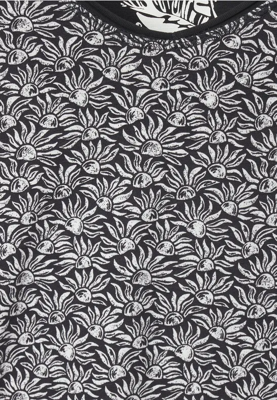 T-shirt met onopvallende print carbon grey